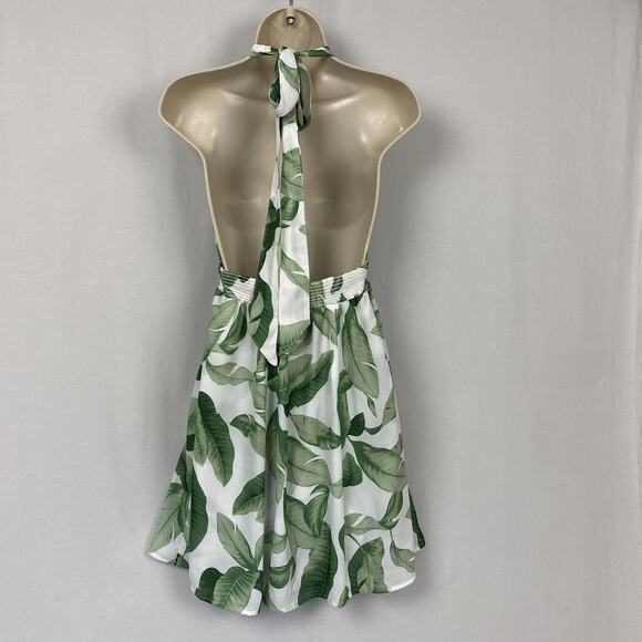 Show Me Your MuMu Dress Womens Medium Green Island Mini Halter Palmtini Tropical - Picture 5 of 11